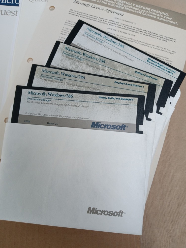 Microsoft Windows/286 Version 2.11 Operating System 5.25"