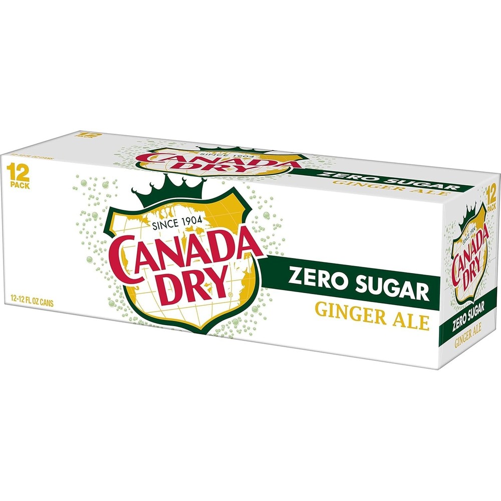 Zero Sugar Ginger Ale - 12 oz Cans, Caffeine-Free Refreshment Duo (24 Total)