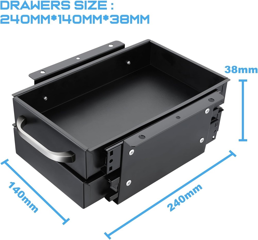 Compact Mechanics Roller Stool with Storage Drawer - 300 lbs Blue Design
