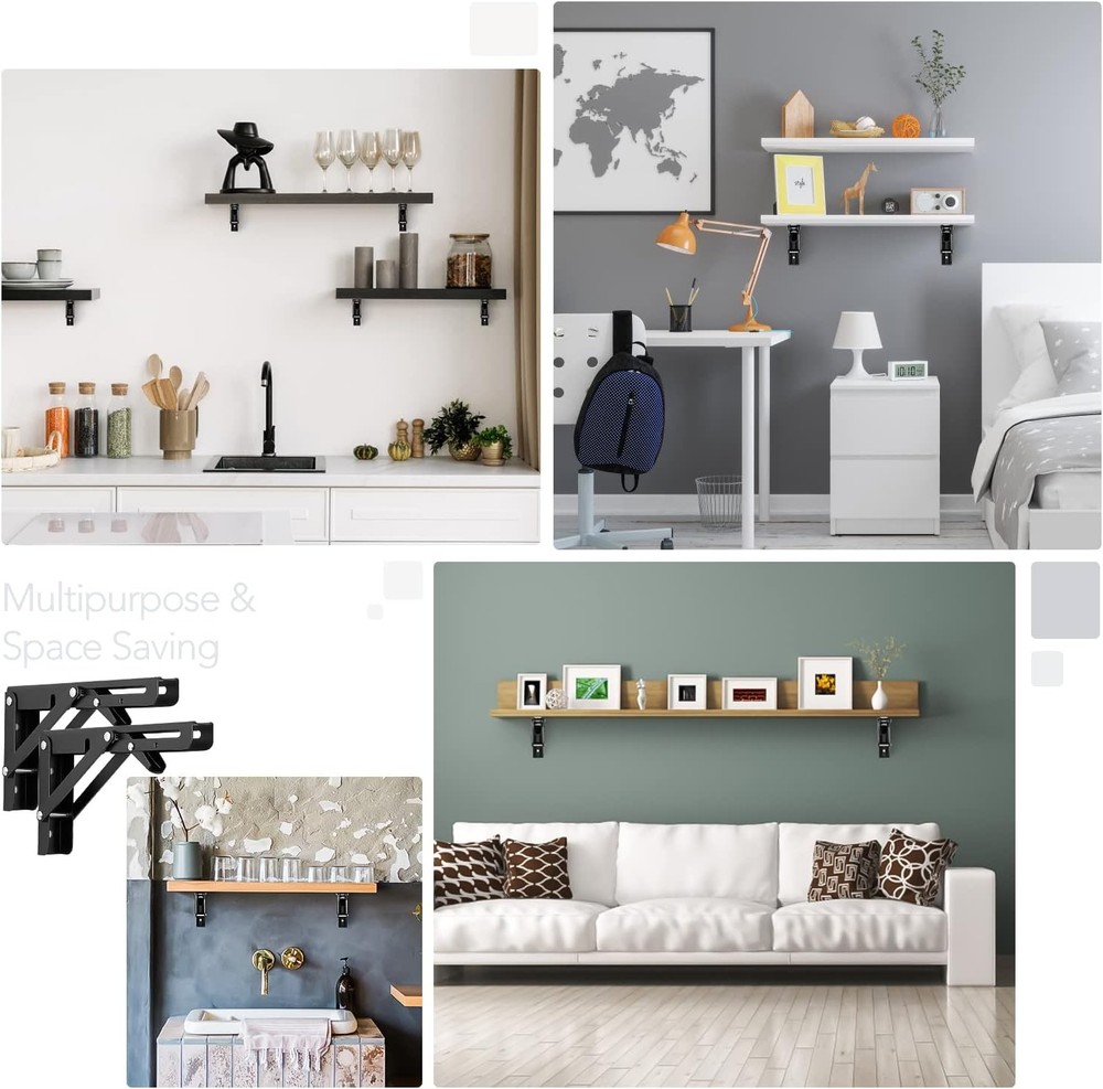 Wall Table Fold Down Hinge,10 Inch Self-Locking Folding Hinge,Save Space Drop