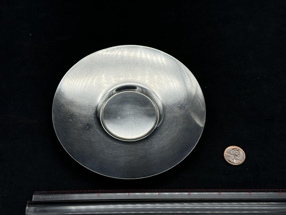Vintage Solid Sterling Silver Coffee Tea Saucer, 5 1/2", 93 grams