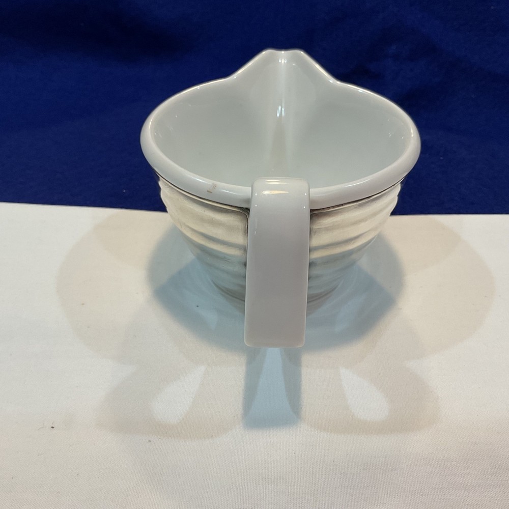WMF Hammered Silverplate Ceramic Cream Pitcher Creamer square handle