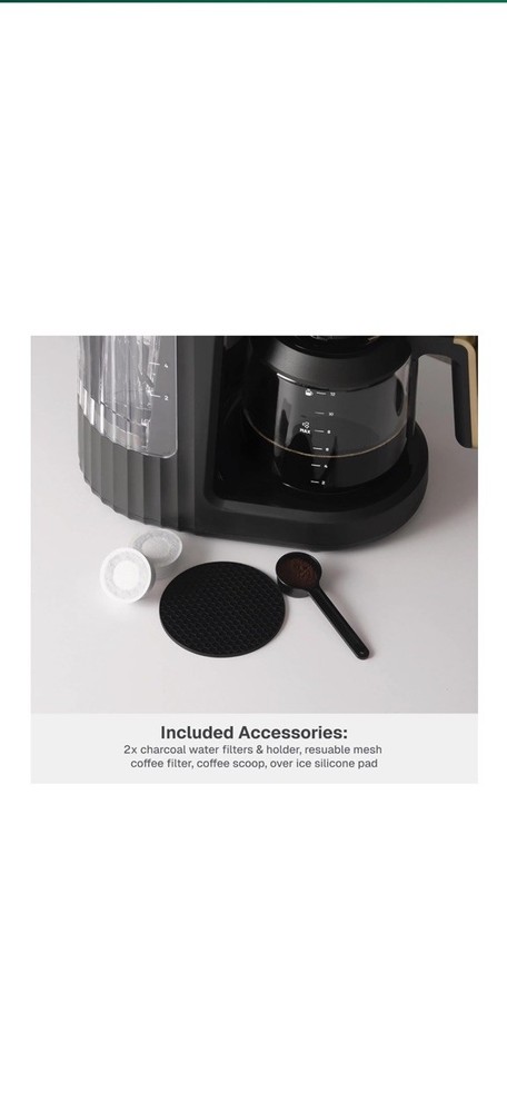 Thyme & Tables TT1110R Drip Coffee Maker 12 Cup Programmable Over Ice Mode