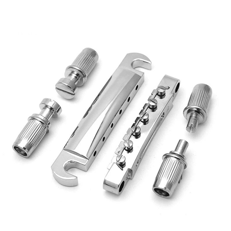 Chrome Guitar Saddle Bridge Tailpiece Studs Post for 6 String LP Les Paul