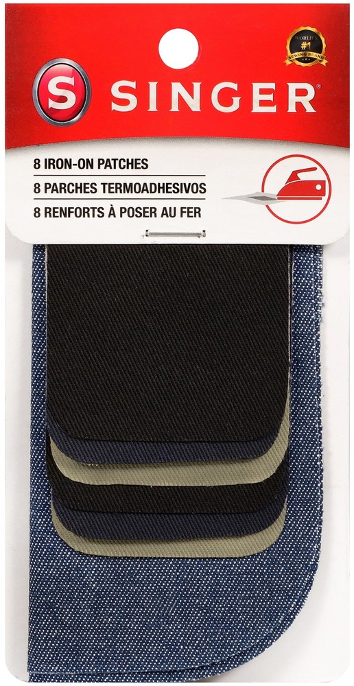 Singer Notions Iron-On Patches Assorted Sizes 8/Pkg-Assorted Colors
