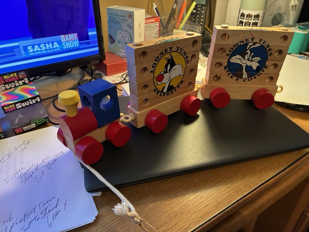 Vintage Warner Bros. Block Train Pull Along