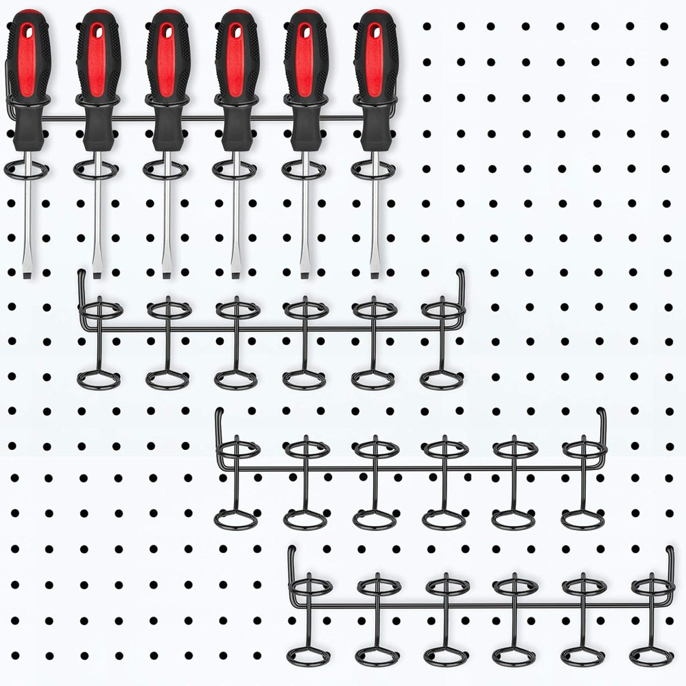 4 Pieces Pegboard Screwdriver Holders Peg Board Organizer Accessories Multi Ring