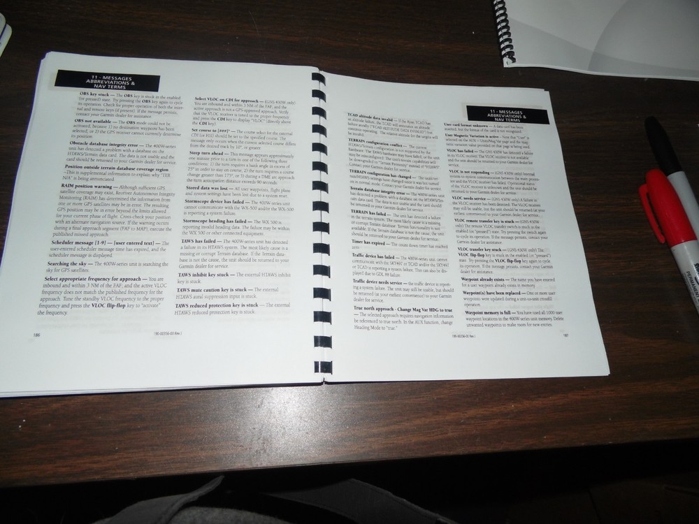 Garmin 430 530 Software and 400w Series Quick Reference & Pilots Guide