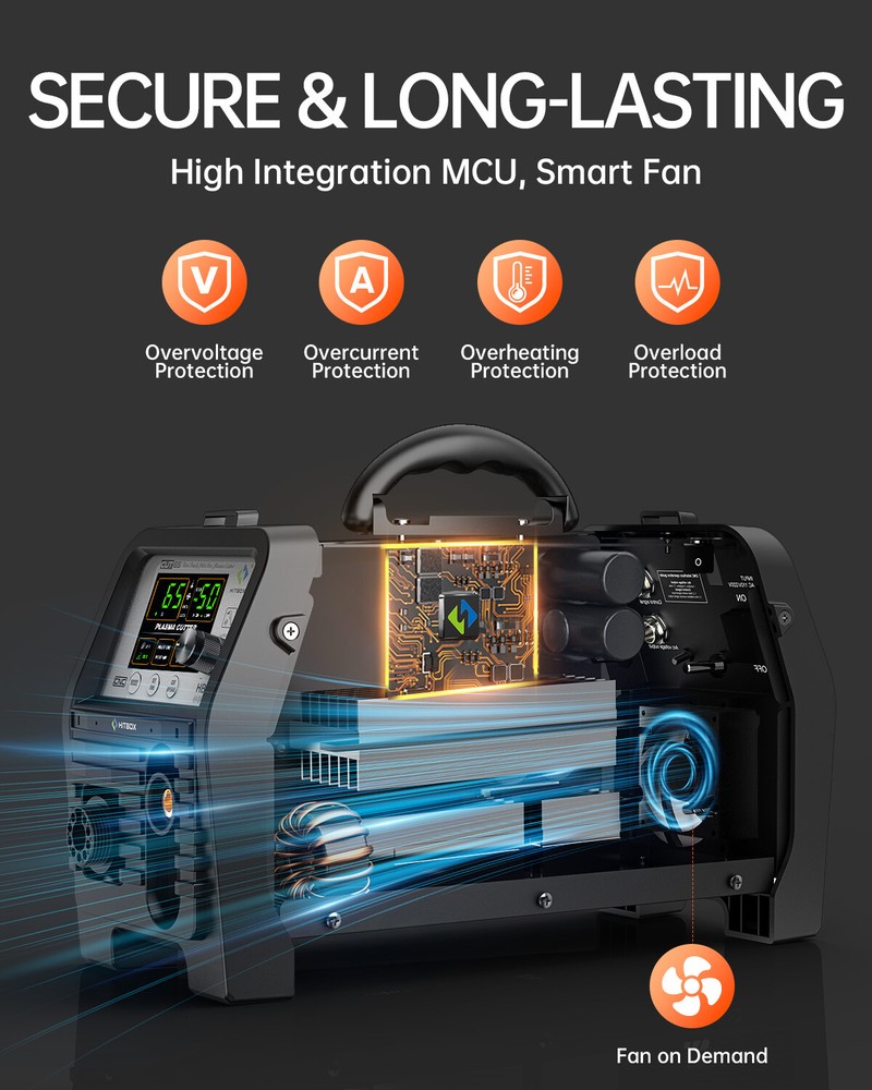 Hitbox 65A No-Touch Pilot Arc Digital Plasma Cutter Dual Voltage Cutting Machine