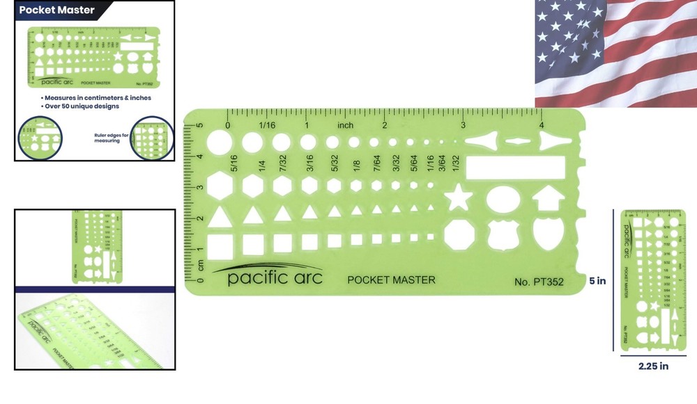 Portable Shape Template: Circles, Hexagons, & Triangles for On-the-Go Design