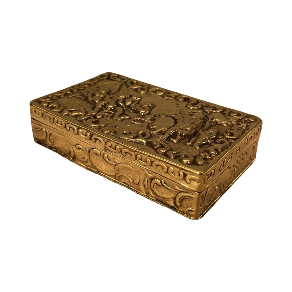 Dutch Solid Silver Table Snuff Box, 1912