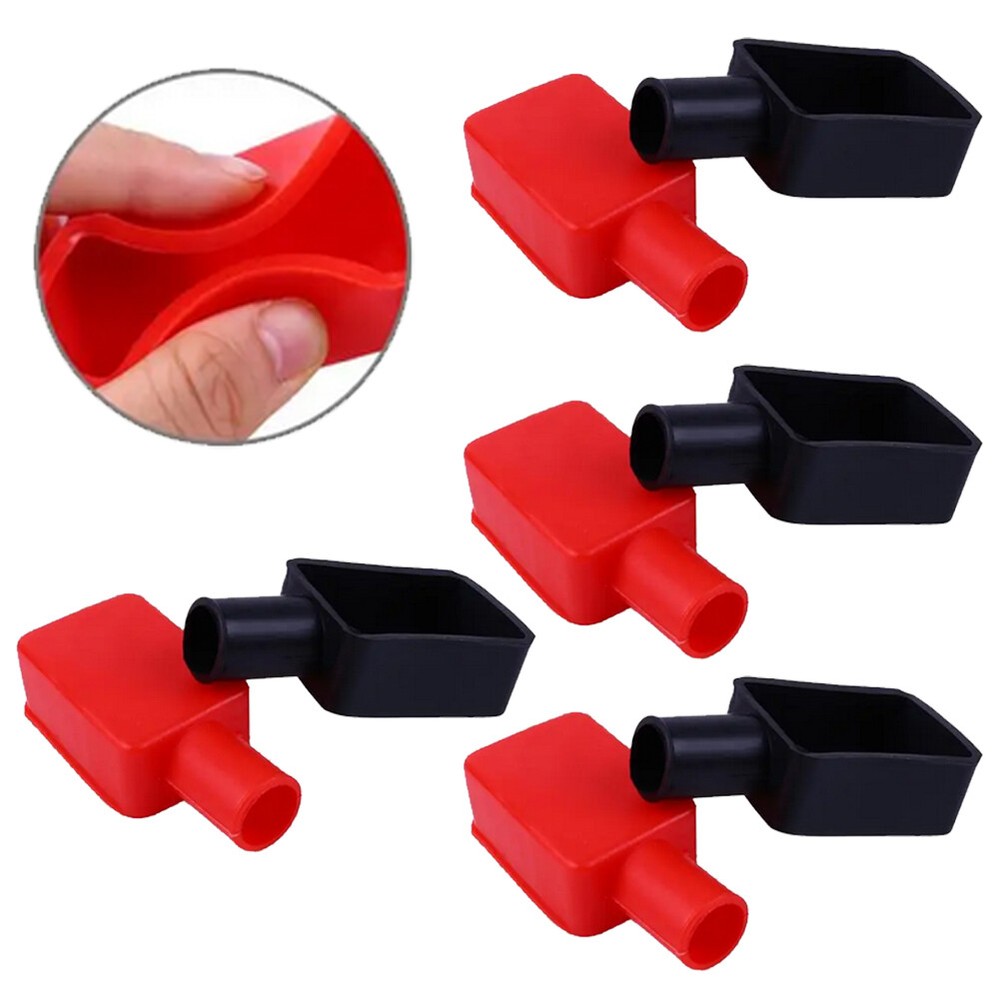Car 8PCS Battery Terminal Covers Rubber Positive Negative Post Stud Insulating#