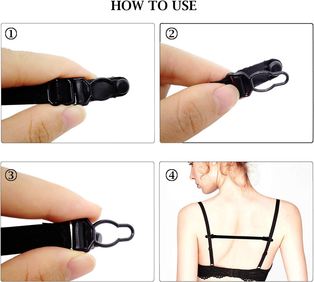 6PCS Non-Slip Elastic Adjustable Bra Strap Holder