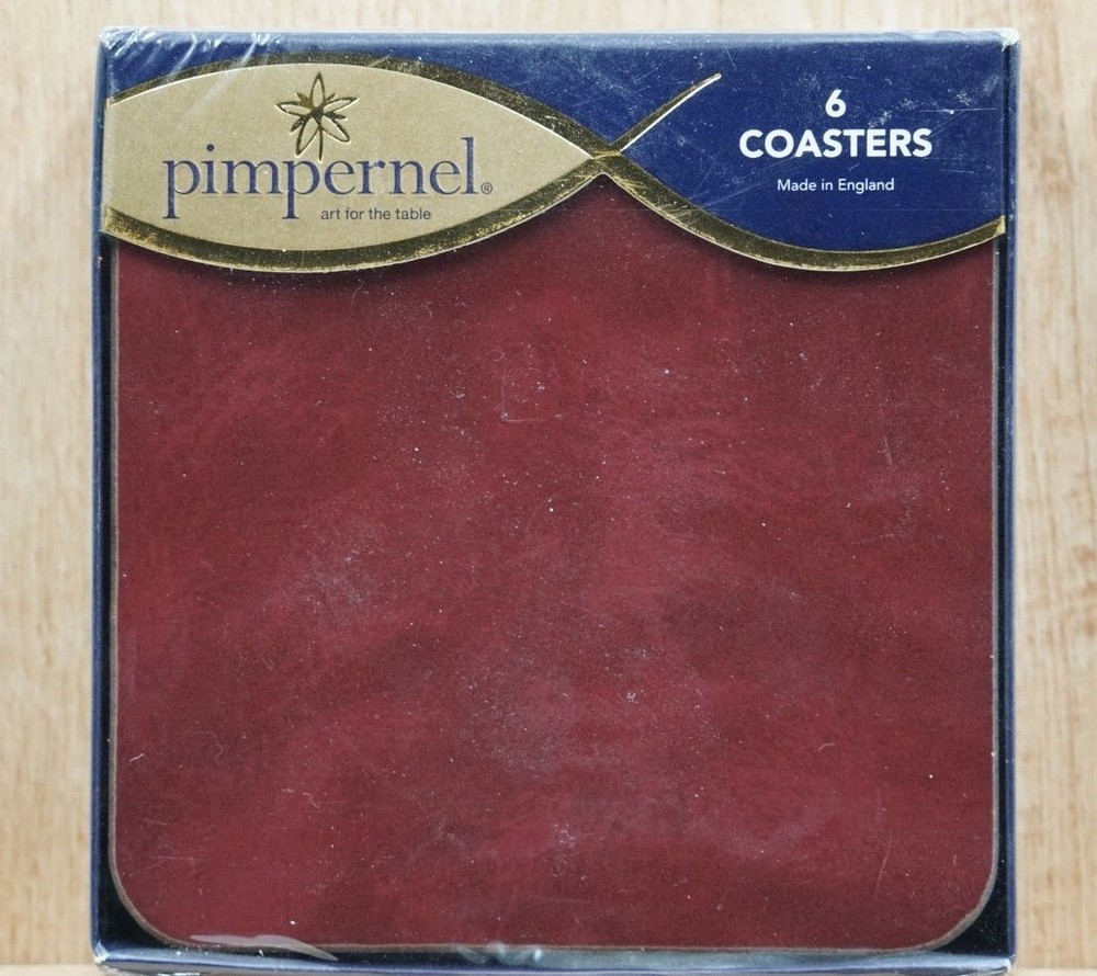 Pimpernel 026 Bordeaux Coasters, Maroon Silky Finish