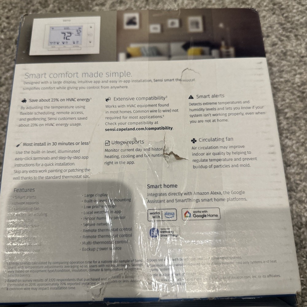 Emerson Sensi Smart Programmable Thermostat - White (ST55)