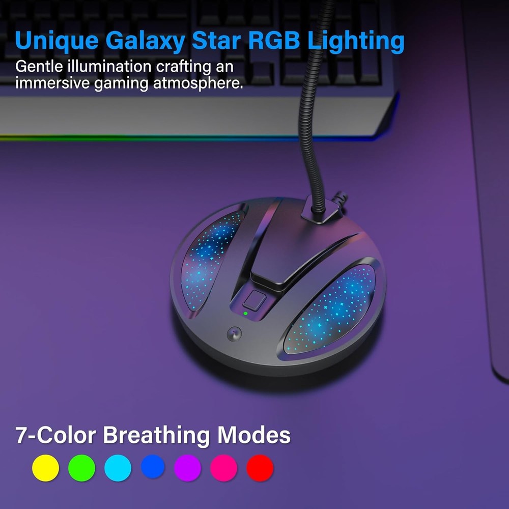 Plug & Play USB Computer Microphone, Flexible Gooseneck Desk Microphone for Podc