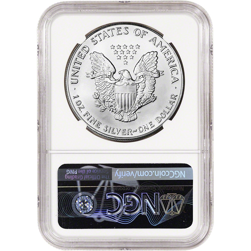 1993 American Silver Eagle Coin - NGC MS69