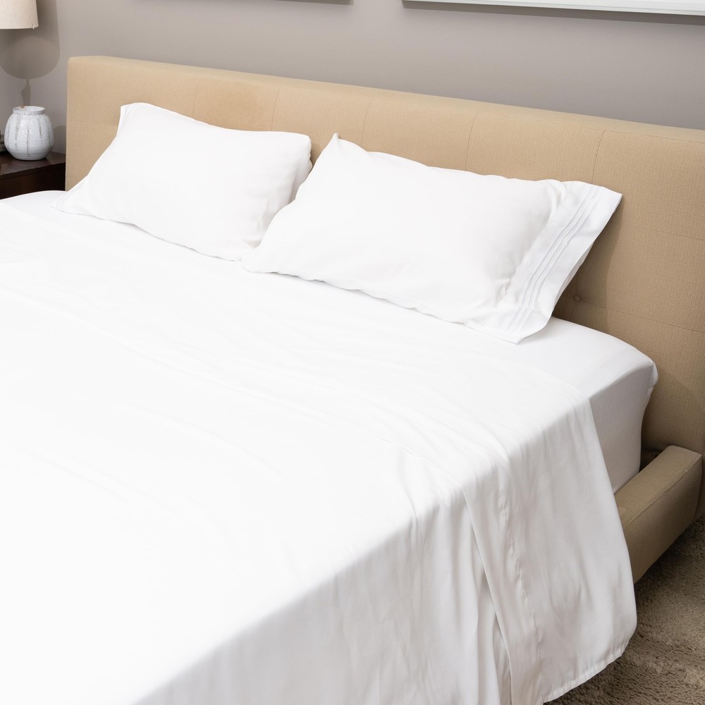 Stych Loom Queen Sheet Set – 4-Piece Soft Microfiber Sheets Set with Flat F...