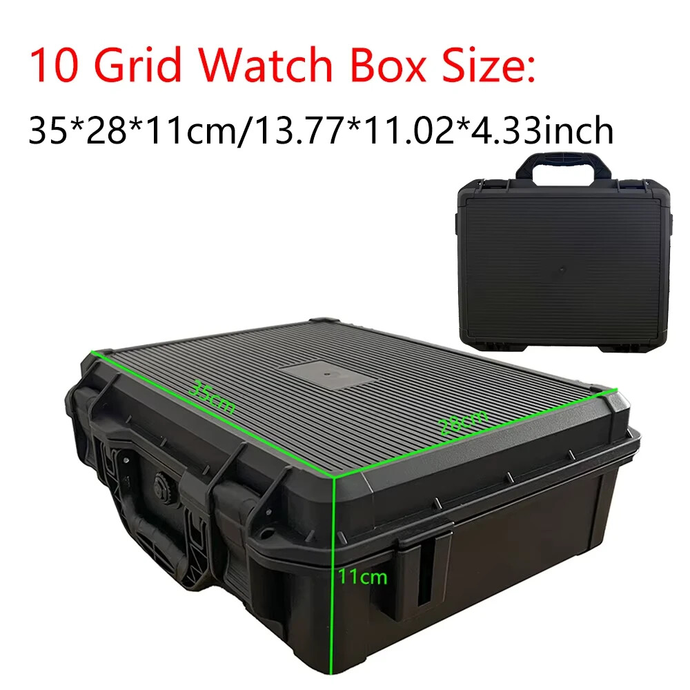 10 Watch Travel Case Waterproof Shockproof Foam Insert Lock