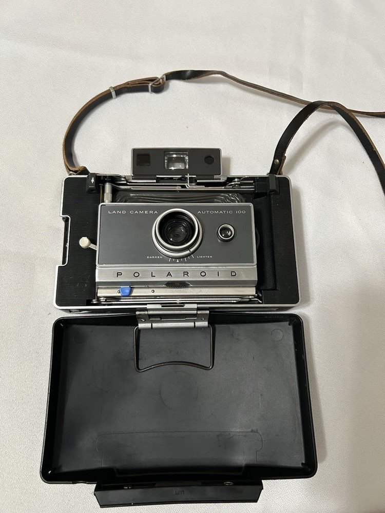 Vintage Polaroid Automatic 100 Land Camera Untested with Case and Accessories