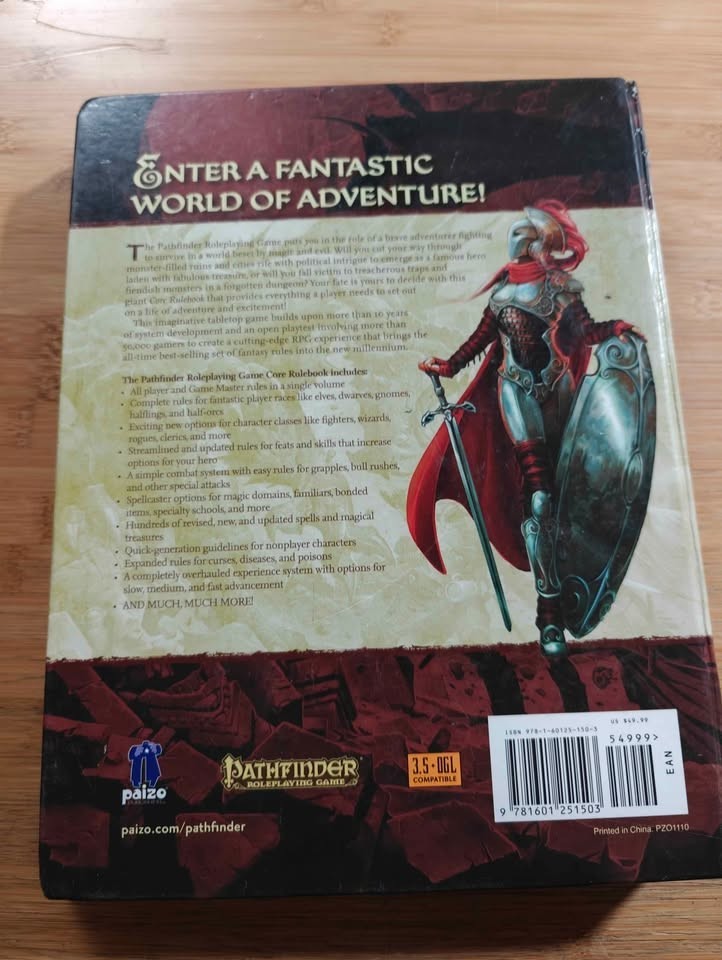 Pathfinder RPG Core Rulebook Hardcover Guidebook 2013
