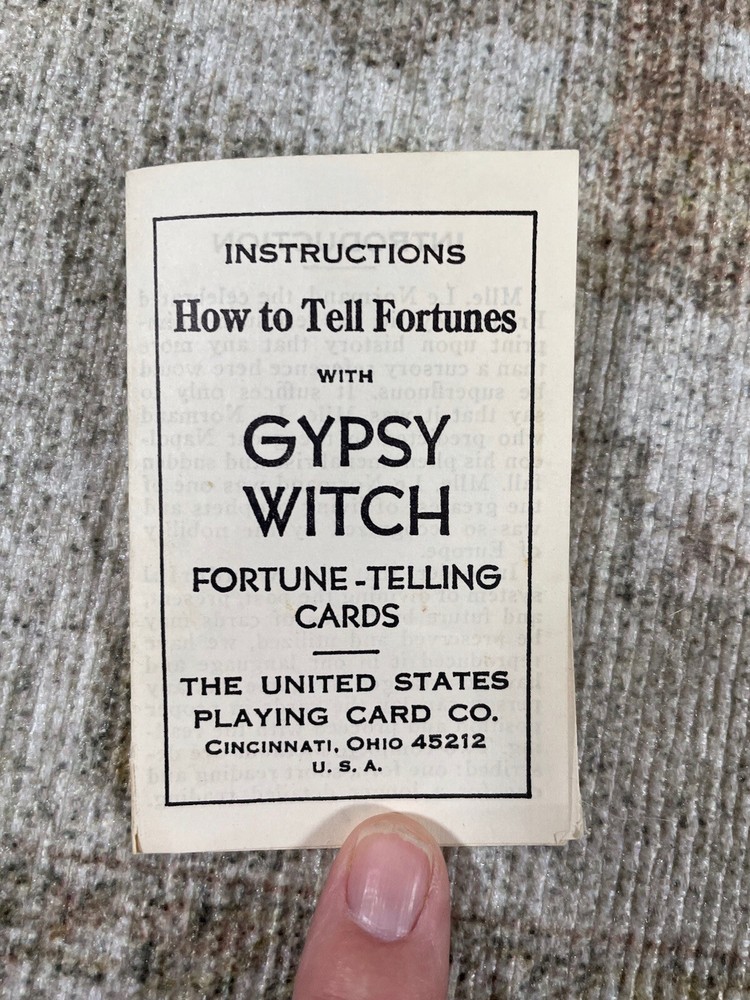 Gypsy Witch Fortune Telling Playing Cards with Instructions Great Condition