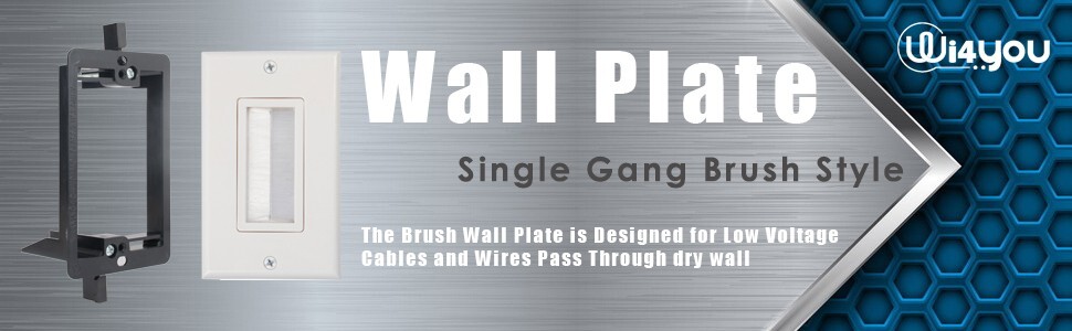 Brush Wall Plate + Low Voltage Mounting Bracket 5-Pack Cable Pass Through Insert