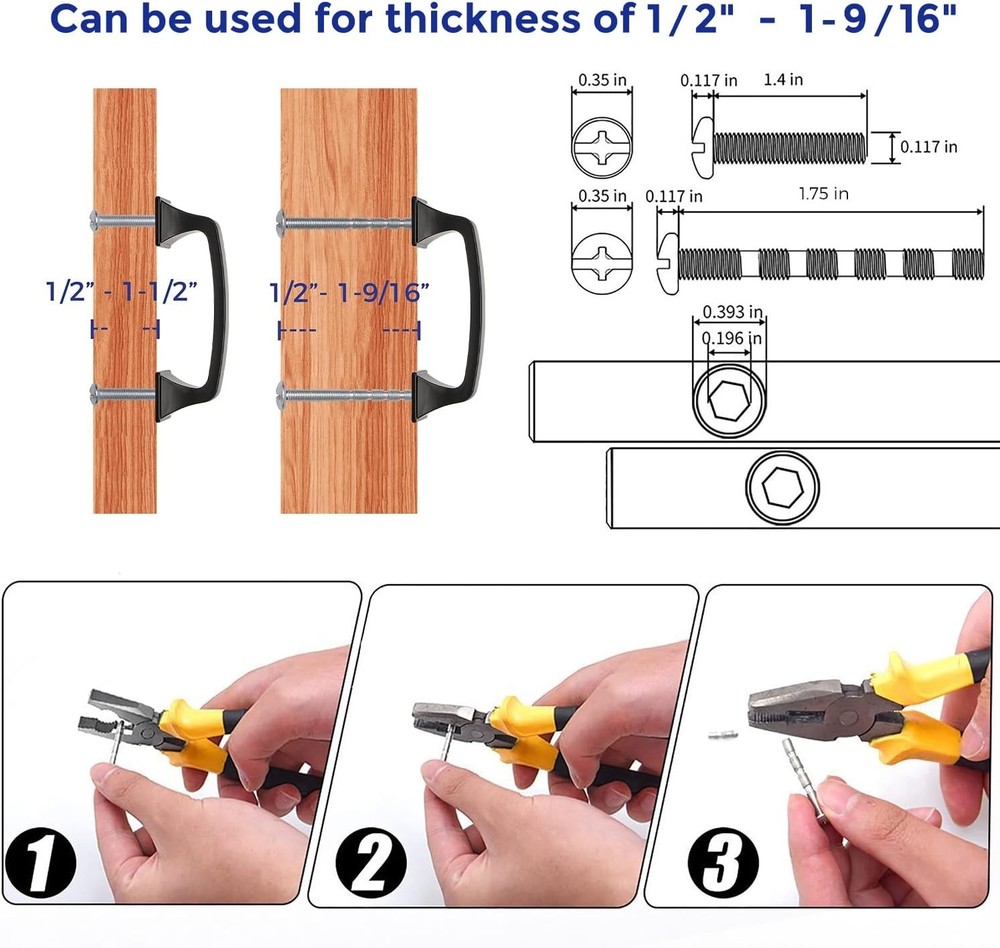 30Pack Matte Black Square Cabinet Pulls - 3-3/4" Arch Handles for Kitchen