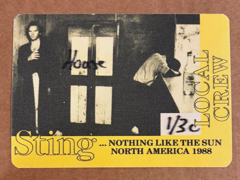 Sting - RARE working/crew sticky pass (yellow)