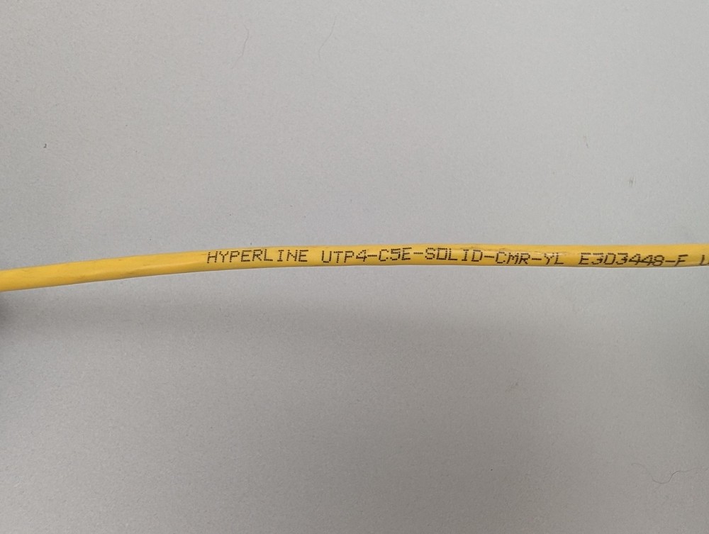 Hyperline UTP4-C5E Solid CMR Cat5e 24AWG Yellow Bulk Ethernet Cable Spools