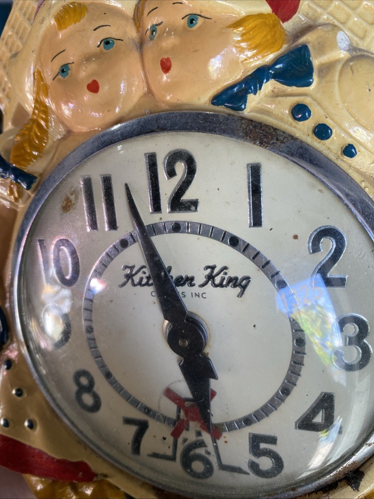 Vtg 1940s Kitchen King Electric Wall Clock Dutch Windmill Not Working Project