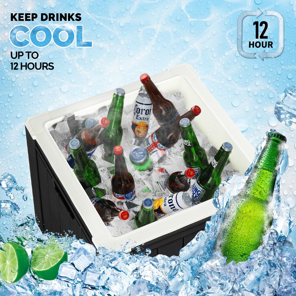 Cooler Side Table, Portable Ice Chest with Built-in Handle