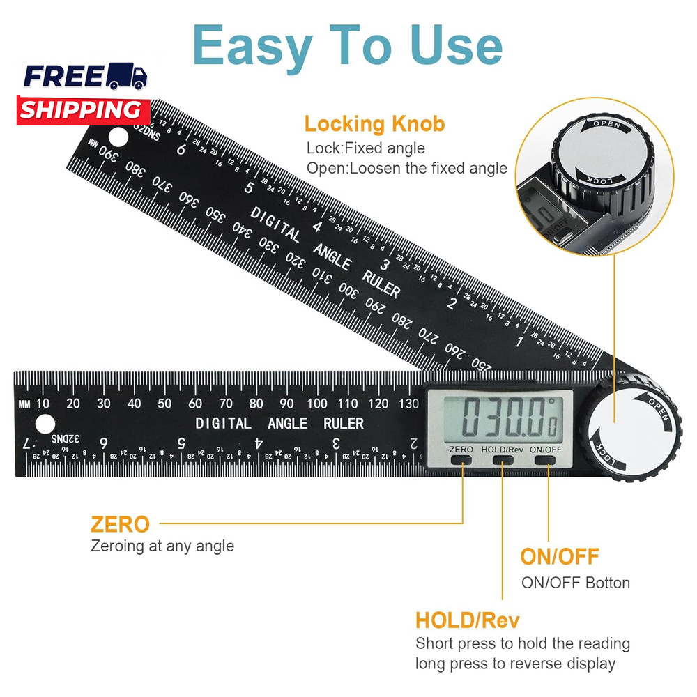 Third Generation Protractor Angle Finder Digital Angle Ruler