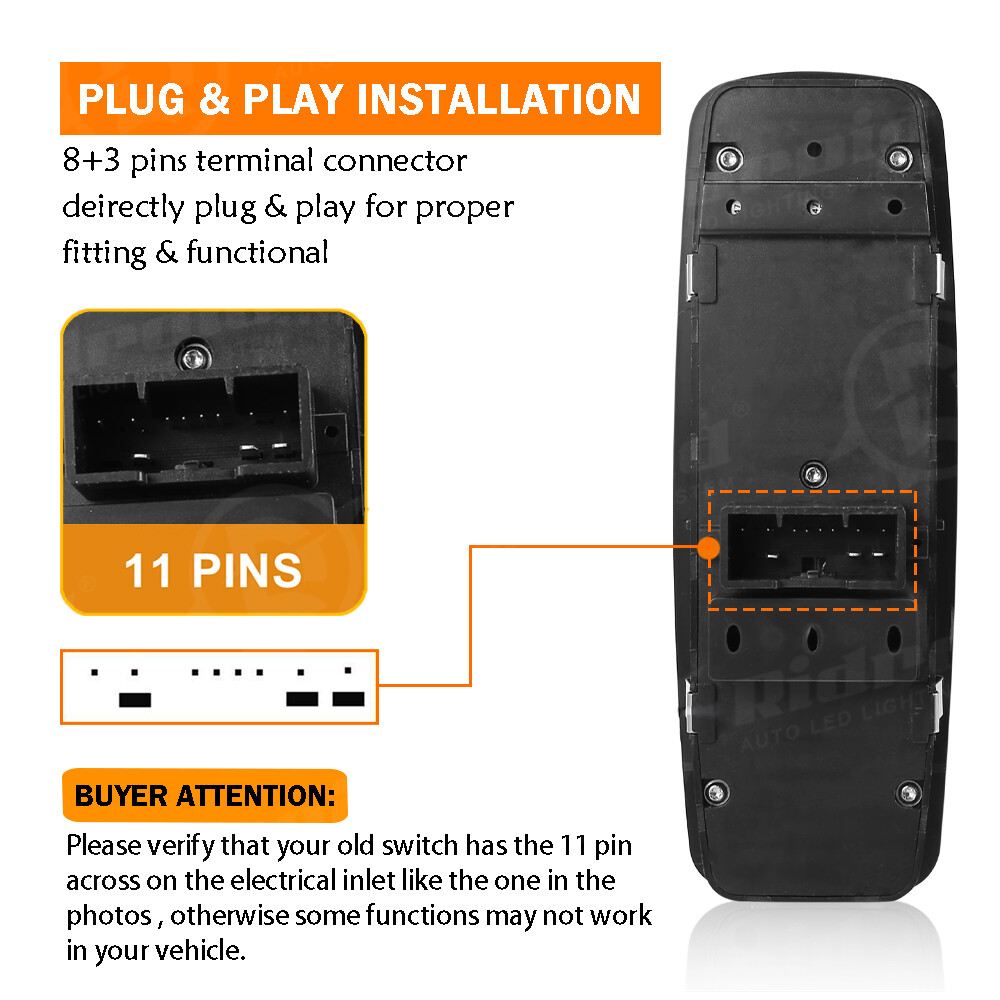 Master Power Window Switch for For 2015 2016 2017 2018 2019 2020 Jeep Cherokee