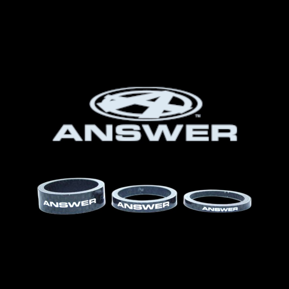 ANSWER BMX CARBON SPACERS 1" 1/8TH BLACK