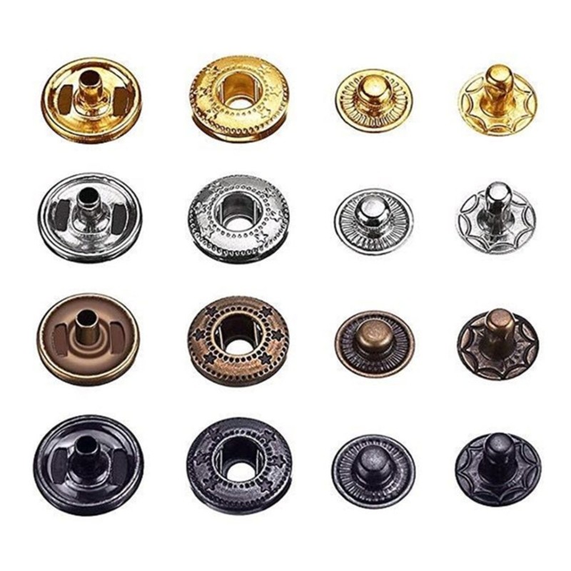120 Sets Snap Button Press Studs with Fixing Tool for Clothes Repair Leather