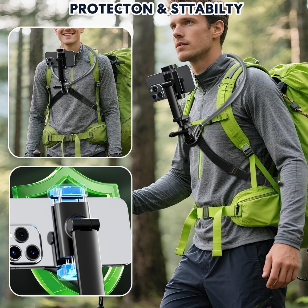 Hamillar Camera Phone Chest Neck Mount Holder for Video +