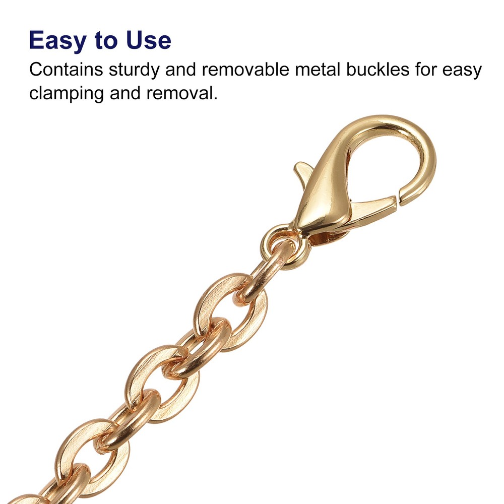 47"x0.22" Purse Chain Strap, Purse Handle Shoulder Replacement Strap, Gold