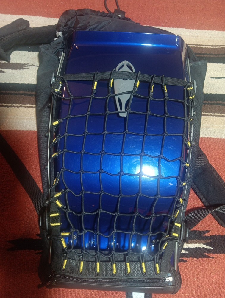 Boblbee hard shell backpack.