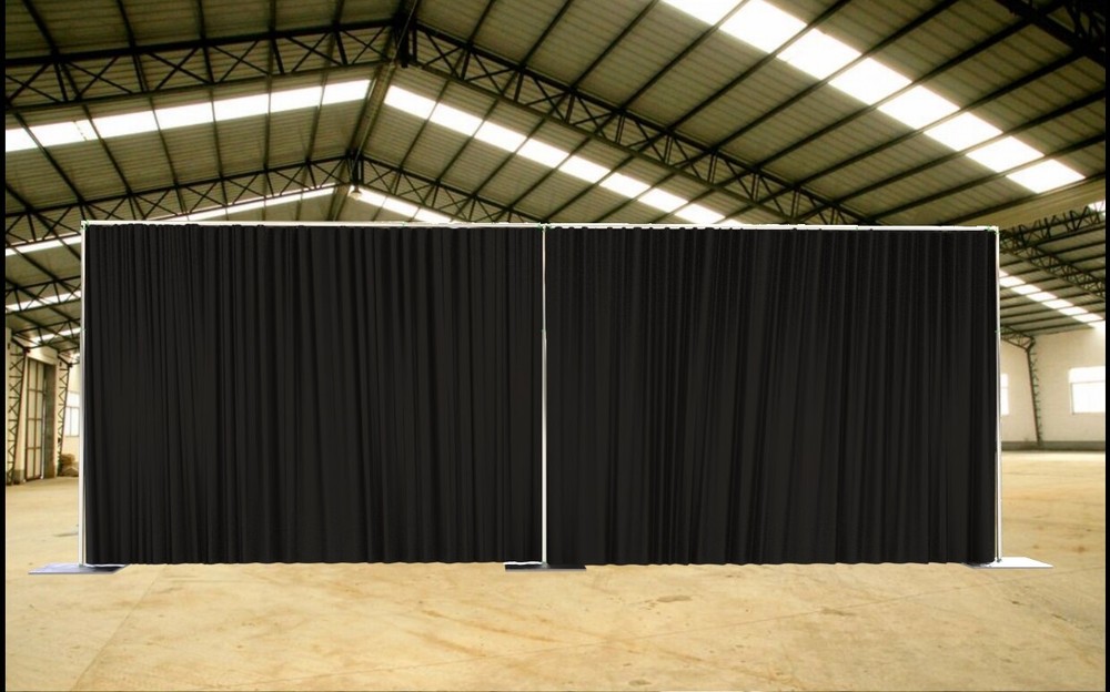 QUICK BACKDROP KIT 10 FT TALL x 20 FT WIDE PIPE WITH DRAPE(BLACK DRAPE)