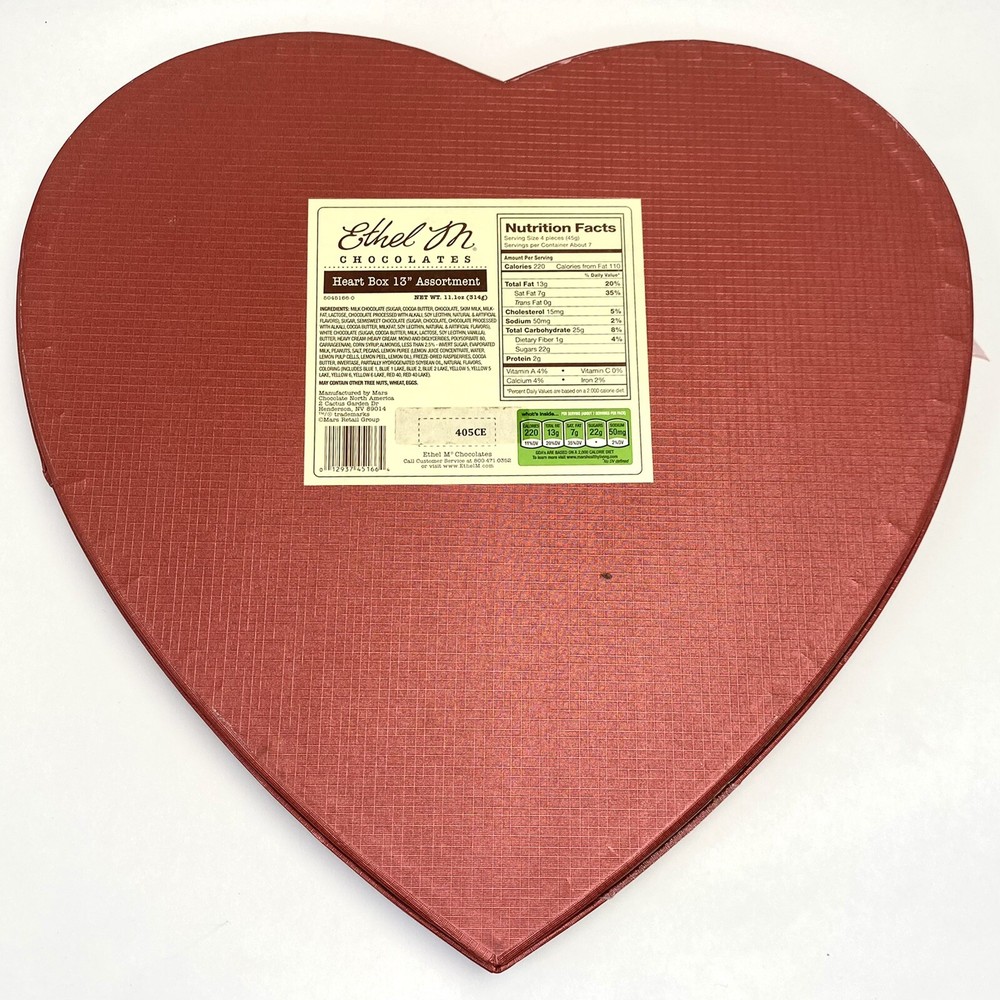 EMPTY Ethyl M’s Valentine’s Day Heart Shaped Chocolate Candy Box EMPTY BOX