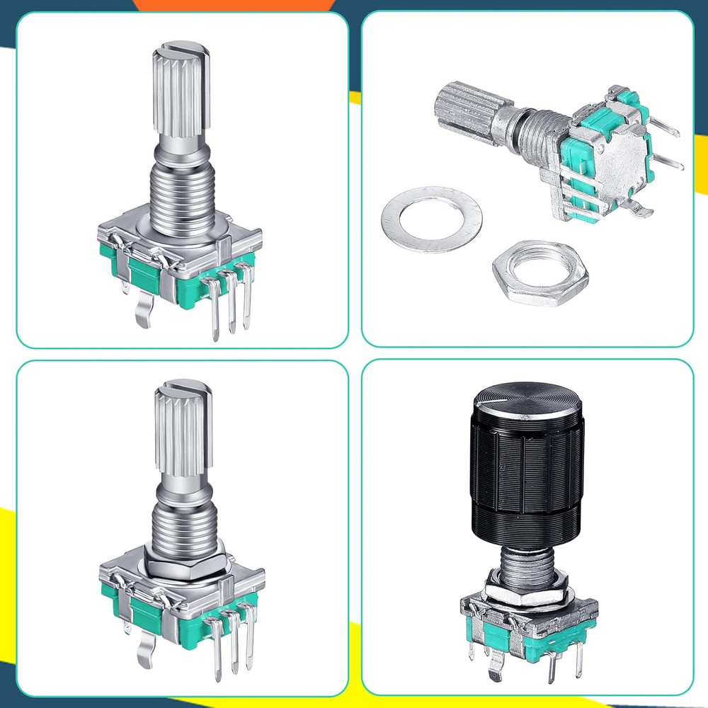 10 Pcs 360 Degree Rotary Encoder Code Switch Digital Potentiometer with Push But
