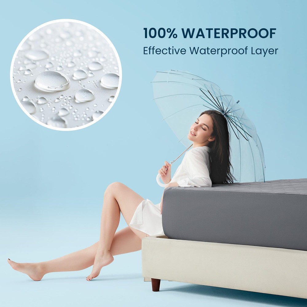 Cooling Mattress Protector Full, Waterproof Bedding Pad for Hot Sleepers, Sof...
