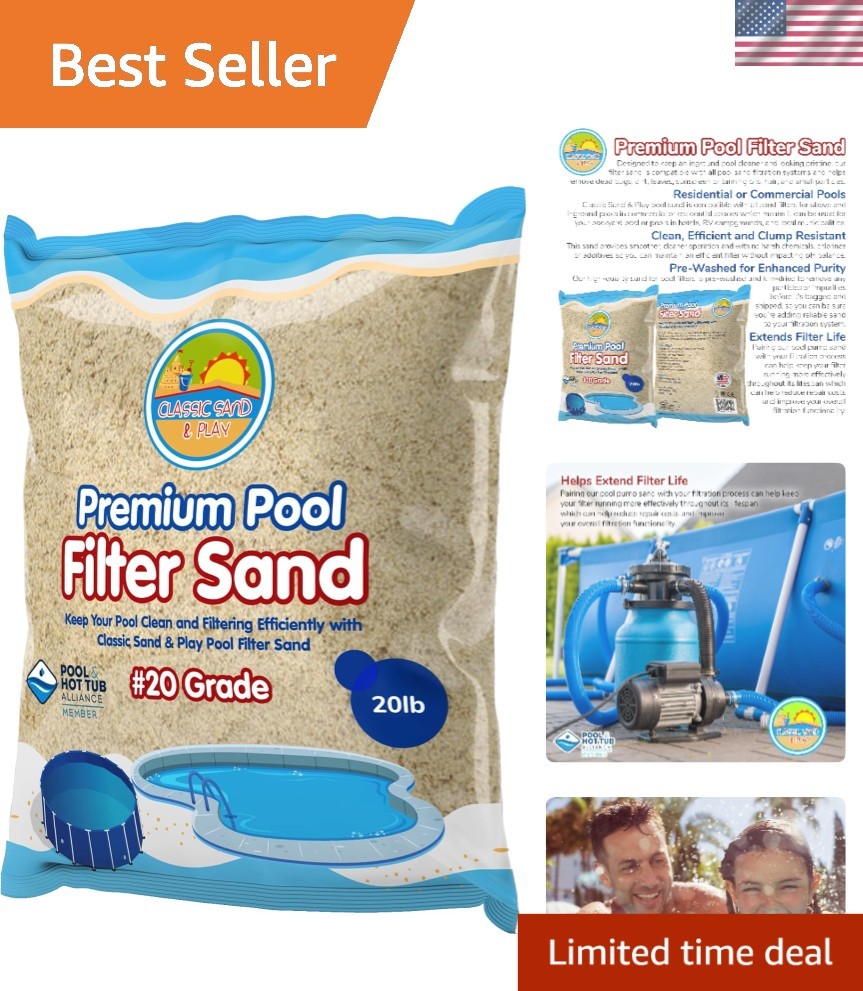 20 lbs  Sand for Pools | No Clogging, Enhanced Filtration Efficiency