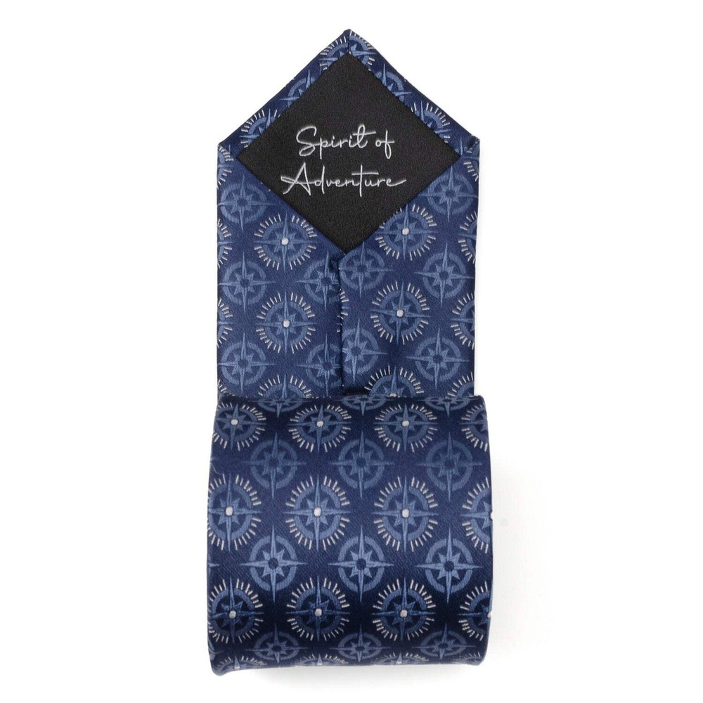 Compass Hidden Message Navy Blue Men's Tie