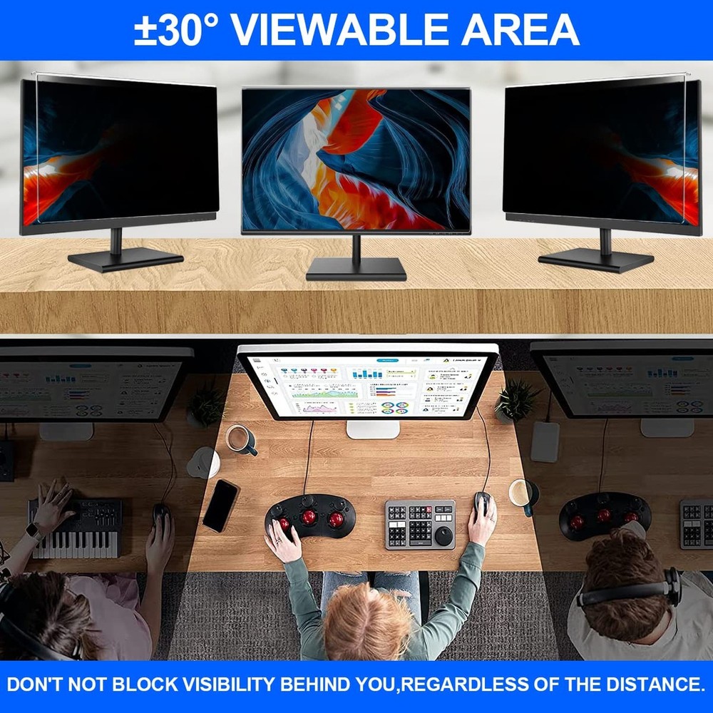 Computer Privacy Screen Filter 24" Hanging Privacy Screen Protector Compatibl...