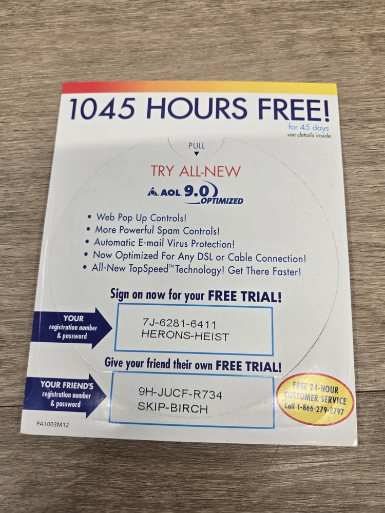 AOL 9.0 Optimized Disc CD Disk Vintage, Sealed, Collectible