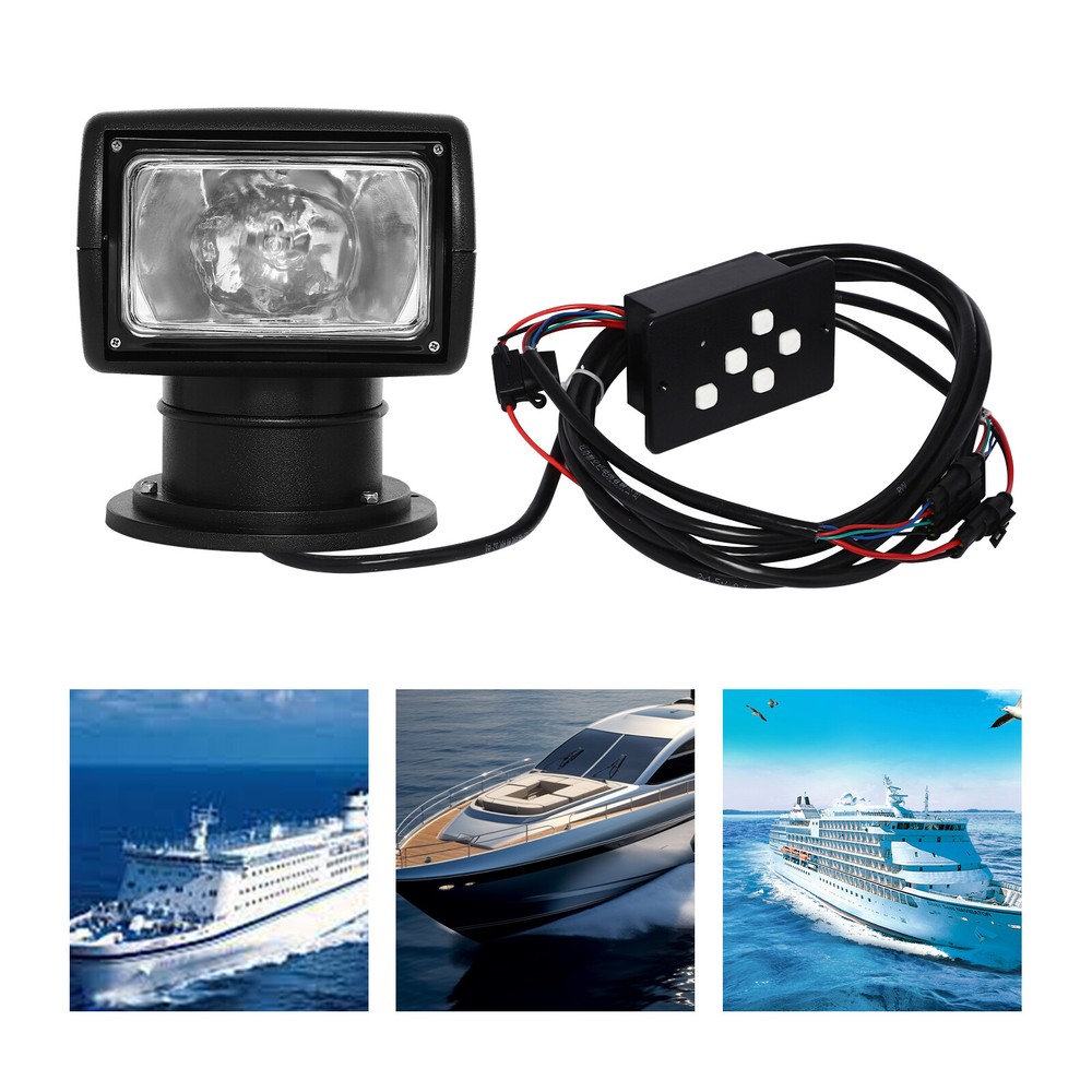 Remote Control Searchlight Spotlight 360 Rotating 2500LM For Marine Boat Car