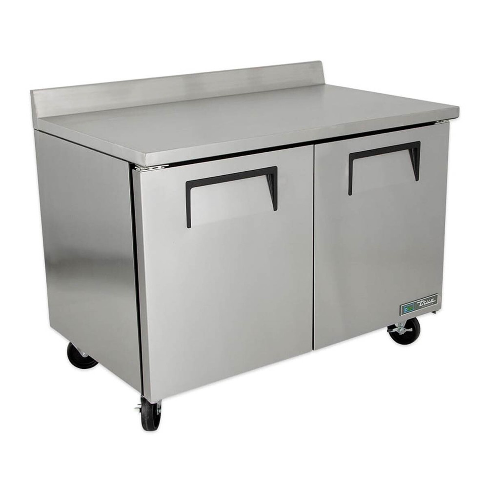 True TWT-48-HC 48" Solid Two Door Worktop Refrigerator, 12 Cu. Ft.