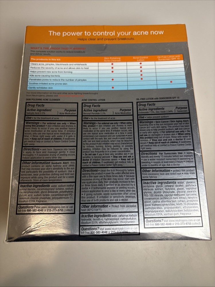 Neutrogena Complete Acne Therapy Solution. Set Trio. Discontinued. READ